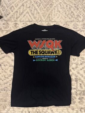 Stranger Things The Squawk Black T Shirt Large